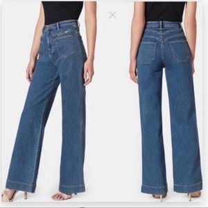 Joie McKena High Rise Wide Leg Boho Sailor Mariner Denim Jeans